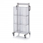 Chariot pour bacs basculants transparents – Dimensions 69 x 45 x 134 cm – Simple face – avec 3 modul