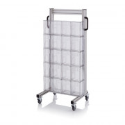 Chariot pour bacs basculants transparents – Dimensions 69 x 45 x 134 cm – Simple face – avec 5 modul