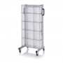 Chariot pour bacs basculants transparents – Dimensions 69 x 45 x 134 cm – Simple face – avec 5 modul