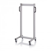 Chariot pour bacs basculants transparents – Dimensions 69 x 45 x 134 cm – Simple face – Nu (sans bac