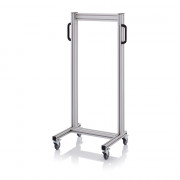 Chariot pour bacs basculants transparents – Dimensions 69 x 45 x 134 cm – Simple face – Nu (sans bac