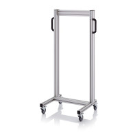 Chariot pour bacs basculants transparents – Dimensions 69 x 45 x 134 cm – Simple face – Nu (sans bac