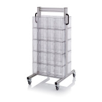 Chariot pour bacs basculants transparents – Dimensions 69 x 68 x 134 cm – Double face – avec 10 modu Chariot pour bacs basculants transparents – Dimensions 69 x 68 x 134 cm – Double face – avec 10 modu