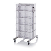 Chariot pour bacs basculants transparents – Dimensions 69 x 68 x 134 cm – Double face – avec 10 modu Chariot pour bacs basculants transparents – Dimensions 69 x 68 x 134 cm – Double face – avec 10 modu