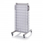 Chariot pour bacs basculants transparents – Dimensions 69 x 68 x 134 cm – Double face – avec 20 modu