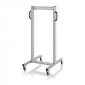 Chariot pour bacs basculants transparents – Dimensions 69 x 68 x 134 cm – Double face – Nu (sans bac