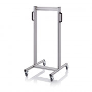 Chariot pour bacs basculants transparents – Dimensions 69 x 68 x 134 cm – Double face – Nu (sans bac