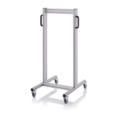 Chariot pour bacs basculants transparents – Dimensions 69 x 68 x 134 cm – Double face – Nu (sans bac