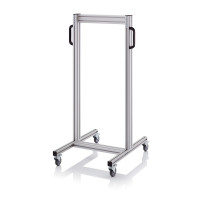 Chariot pour bacs basculants transparents – Dimensions 69 x 68 x 134 cm – Double face – Nu (sans bac