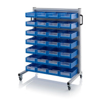 Chariot pour bacs de stockage et blocs tiroirs – Dimensions 112 x 65 x 135 cm – avec 28 blocs tiroir