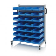 Chariot pour bacs de stockage et blocs tiroirs – Dimensions 112 x 65 x 135 cm – avec 28 blocs tiroir