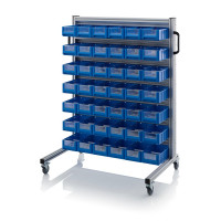 Chariot pour bacs de stockage et blocs tiroirs – Dimensions 112 x 65 x 135 cm – avec 42 blocs tiroir