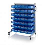 Chariot pour bacs de stockage et blocs tiroirs – Dimensions 112 x 65 x 135 cm – avec 42 blocs tiroir