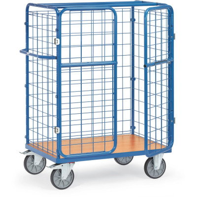 Chariot Grillagé pour Colis à Portes Battantes - 1000x600x1552mm - 600kg