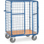 Chariot Grillagé pour Colis à Portes Battantes avec Toit - 1000x600x1552mm - 600kg