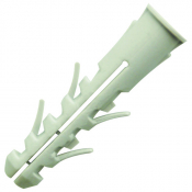 Cheville nylon avec collerette pour matériaux pleins et creux