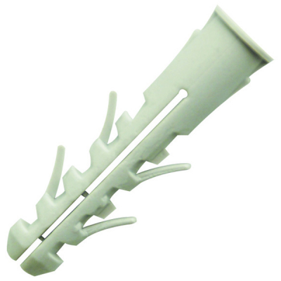 Cheville nylon avec collerette pour matériaux pleins et creux