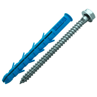 Cheville nylon + tire-fond, rondelle Cheville nylon + tire-fond, rondelle