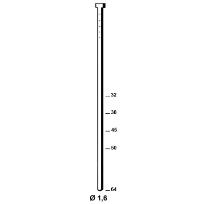 Pack Brads 20 ° avec gaz 30 ml de 32 à 64 mm