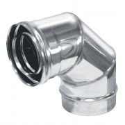 Coude concentrique 90° ø100/150 inox pour AGM/AGMC