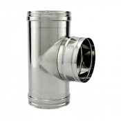 Té inox 304 ø130 mm – raccord conduit fumée angle 90° robuste