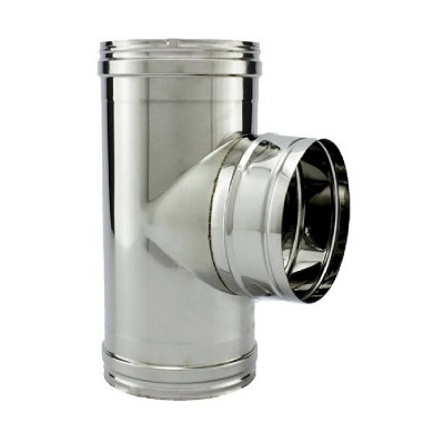 Té inox 304 ø130 mm – raccord conduit fumée angle 90° robuste