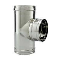 Té inox 304 ø130 mm – raccord conduit fumée angle 90° robuste Té inox 304 ø130 mm – raccord conduit fumée angle 90° robuste