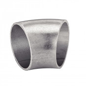 Coude ISO 45° roulé soudé inox 1.4307 - Raccord inox durable