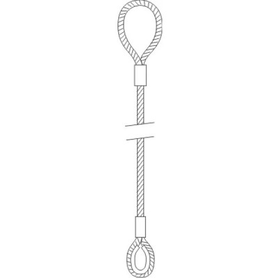 Elingue de levage câble acier boucle/cossée Système S max 3,2T