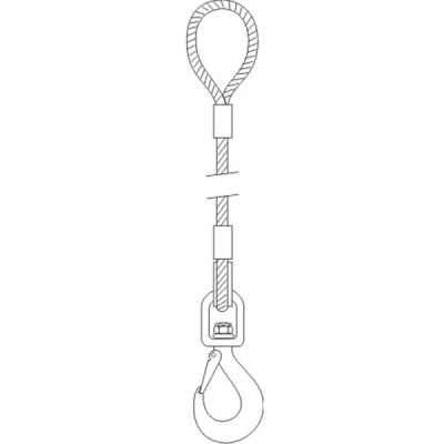 Elingue de levage câble acier boucle/crochet automatique Système S max 3,2T