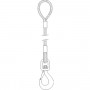 Elingue de levage câble acier boucle/crochet automatique Système S max 3,2T