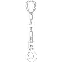 Elingue de levage câble acier boucle/crochet automatique Système S max 3,2T Elingue de levage câble acier boucle/crochet automatique Système S max 3,2T