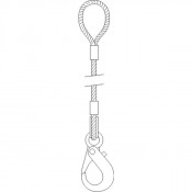 Elingue de levage câble acier boucle/crochet Système S max 3,2T