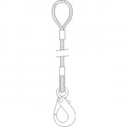 Elingue de levage câble acier boucle/crochet Système S max 3,2T