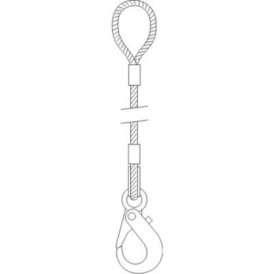 Elingue de levage câble acier boucle/crochet Système S max 3,2T