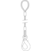Elingue de levage câble acier boucle/crochet Système S max 3,2T