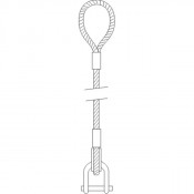 Elingue de levage câble acier boucle/manille droite Système S max 3,2T
