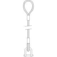Elingue de levage câble acier boucle/manille droite Système S max 3,2T