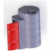 Cuve 1500 L pour stockage de GNR équipée avec grande armoire
