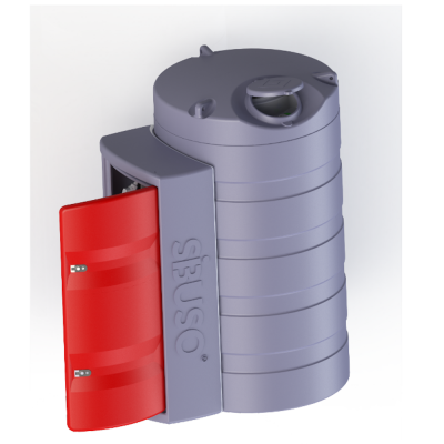 Cuve 1500 L pour stockage de GNR équipée avec grande armoire
