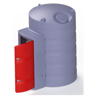Cuve 2500 L pour stockage de GNR équipée avec grande armoire Cuve 2500 L pour stockage de GNR équipée avec grande armoire