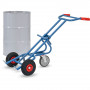 Diable à Fûts - Fûts Acier - 200l - avec Roues d'appui - Roues Pneumatique - 300kg