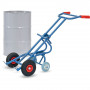 Diable à Fûts - Fûts Acier - 200l - avec Roues d'appui - Roues Pneumatique - 300kg