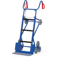 Diable pour Appareils Lourds - Spécial Escalier avec Sangle avec Brancard - Pelle 550x190mm - Roues 