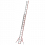 Echelle alu coulissante à corde 2 plans à sabots articulés