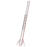 Echelle alu coulissante à corde 2 plans à sabots articulés