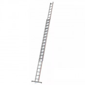 Echelle alu coulissante à corde 3 plans sabots articulés
