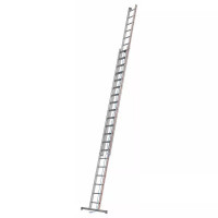 Echelle alu coulissante à corde 3 plans sabots articulés