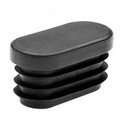 Embout plastique noir rectangulaire arrondi ovale intérieur cannelé