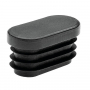 Embout plastique noir rectangulaire arrondi ovale intérieur cannelé
